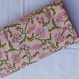 Malan Bai Printed Cotton Cloth Materiel Natural Running Pink Jaipuri Hand Block Printed Women Dress Material Kurtis Natural 44" Inches Width 2..5 Meter-picture-17