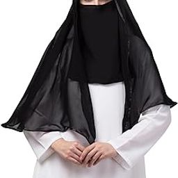 Butterfly hijab cum nose piece with Satin tape (BLACK)-53