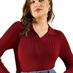 98 Degree North Women Cotton Self Design Collar Neck Pullover Has A Full Sleeves and Straight Hem-RG1165-MAROON-image-97