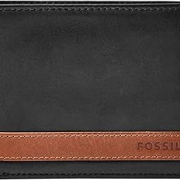 Leather Men Bi-Fold Wallet Flip Id, Black-image-10