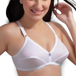 Newlook Rubiya Elastic Straps Non Padded Cotton Bra | 2 * 2 Low Cut Fullcoverage,Wired- Free Everyday Regular Wear Bra-image-37