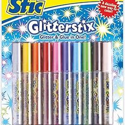 Stic 10 Shades Glitter Glue Pens Craft Art Slime Resin Project Work Gum Sparkle Elmer stick Colour Kids Decoration Shimmer Decorate Birthday card Toy Clear Non toxic Tip Adhesive School Greeting cards-picture-13