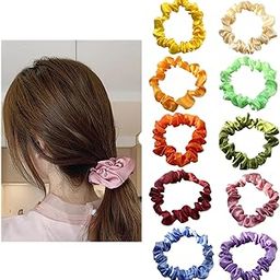 10 Pieces Scrunchies, Soft Hair Ties for All Hair Types And Various Scenarios, Rubber Band, Headwear,Set for Girls, Women, Best gift for Sister, Friend, Mom (10 Colors)-image-27