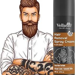 VELLASIO Painless Hair Removal Spray Cream for Men - Chest, Back, Legs & Underarms, 200ml. Smooth Skin, Easy Application, Nourishing Formula-image-10
