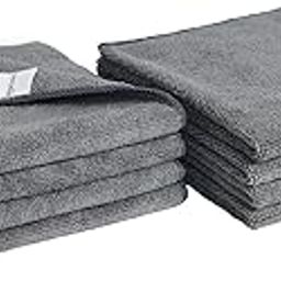 amazon basics Pack of 8 Microfiber Cleaning Cloth | 300 GSM | Ultra Soft | Super Absorbent | Reusable |Grey| 40cm X 40cm-4