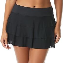 Athletic Swim Skort — Ruffled Bikini Bottom Swimsuit Skirt, Mesh Tiers, Cadence-image-62