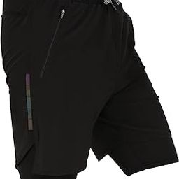 TRAIN HARD Men's 2 in 1 Running Shorts Gym Workout Quick Dry Mens Shorts with Phone Pocket-14