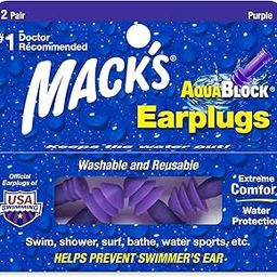 Mack's AquaBlock Swimming Earplugs - Comfortable, Waterproof, Reusable Silicone Ear Plugs for Swimming, Snorkeling, Showering, Surfing and Bathing-34