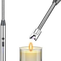 Mclear Candle Lighter Arc Rechareable Lighter with USB Charging | Flameless Windproof 360 Degrees Switch Rotate | Kitchen Use Lighter | Aromatherapy Candles,BBQ,Camping (Pack of 1) (Silver)-picture-3