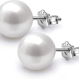 925 Silver Classic Pearl Earrings for Women | 92.5 Sterling Silver & Brilliant Lustre Pearls | Lovely Gift for Women-3