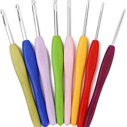 Trexee (Pack of 8) Crochet Hooks Aluminium Sewing Needles Soft Handles Knit Weave Craft Yarn Sewing Tools 1 Set 8 pcs Crochet Hooks Needles Knitting Yarn Craft Kit Knitting Needle-6