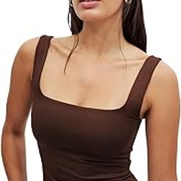 SKIMS Seamless Front Support Micro Fiber Ultra Soft Feather Touch SOFTLINE Square Neck Double Layered Spaghetti Tank TOP for Women-image-99