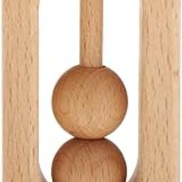 CALANDIS™ Wooden Cube Teether Baby Teething Grasping Sensory Toys Two Wooden Beads | Developmental Baby Toys | Toys for Baby-image-46