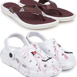 Combo Pack of 2 Slipper/Flip Flops/Slides/Clogs/Sandals for Women (V-Triangle Vs WCL-Love-Girl)-image-39