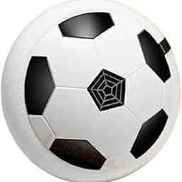 MGT CREATION Indoor Hover Soccer Ball, White and Black, Air-Powered Floating Football with Spider Web Design-image-1