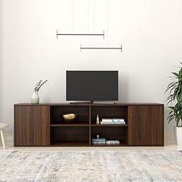 Amazon Brand - Solimo Charlton Engineered Wood TV Entertainment Unit, Walnut, 2 Door-image-74