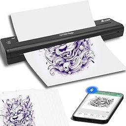 YILONG Stencil Printer for Tattooing Mini Portable Tattoo Transfer Machine USB Wireless Bluetooth Black Tattoo Printer with 15pcs Tattoo Transfer Papers-image-56