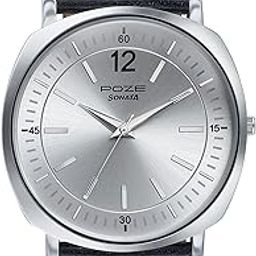 Sonata Poze Quartz Silver Dial Black Leather Strap for Men-SP70002SL01-picture-28