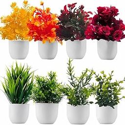 Ryme Small/Mini Fake Wild Artificial Plant with Pot/Vase for Home Office Decor Dimensions: 5 cm X 13 cm-picture-14