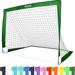 GoSports Team Tone 4 ft x 3 ft Portable Soccer Goal for Kids - Pop Up Net for Backyard - Dark Green-image-17