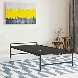 Bed Single 3x6 feet Cot for Bedroom Heay Duty Strong Metal Cot Iron Semi Folding Bed Easy Portable Iron cot Single (Single, Without Board), Painted, Black-17
