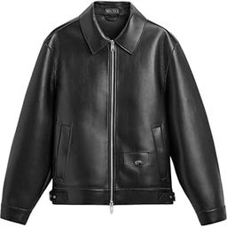 Men's Black Faux Leather Rider Jacket-picture-14