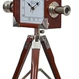 Unique Enterprises Table Clock with Wooden Tripod Stand Projector. Film Industry-12
