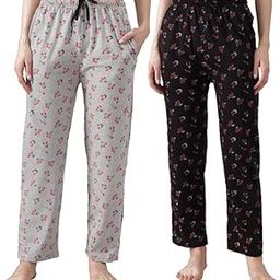 Women's Cotton All Over Printed Pyjama/Track Pant, Casual Loungewear - (Set of 2)-image-50