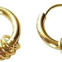 peora Gold Plated Stylish Hoop Huggie Bali Earrings Fashion Jewellery Gift for Men & Boys-picture-2