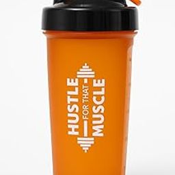 Plastic Gym Shaker Bottle, Leakproof Guarantee Sipper Bottle Ideal for Protein, Preworkout and Bcaas, BPA-Free Material (Orange, 700 Milliliters)-image-70