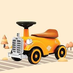 R for Rabbit Speedster Royal Ride on Car for Kids, Baby Vintage Looks Stylish Ride Car with LED Light & Horn Boys Girls Age 1-4 Years, Weight Capacity Up to 20Kgs (Orange Brown)-image-78