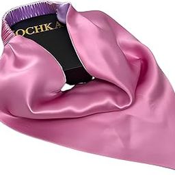 Artful, Reversible triangle 100% pure satin silk bandana hair cover hairband Tirangle Boho Head Kerchief Bandana Double Layer Triangle hair Wrap Silk Satin Head Cover Hair Band (PINK)-image-4