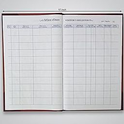Sudha Special Quality Visitor's Register Book, Hardcover, Bilingual Format - 50 Pages, 13.5 x 17 inch, 70 GSM | with Serial Numbering (Pack of 1)-image-42
