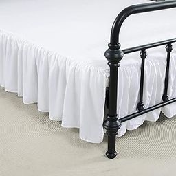 Bed Skirt Ruffled Bed Skirt with Split Corners, 18 Inch Drop Dust Ruffle Bed Skirt with Platform, White,Twin Size-39