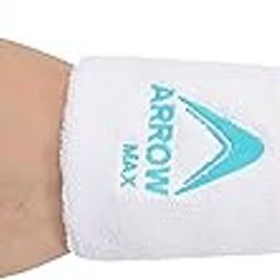ArrowMax Wrist Band Sweat Band Pure Cotton Premium for All Sports Fitness Band (White)-image-3