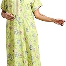 Stylish Alpine Nighty Maxi for Women | Full Length Trendy Nightgown | Premium Nightdress | Nightwear | All Over Print Nighty with Pocket (2900)-image-99