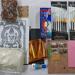 BK GALLERY Tanjore Painting Kit - Poster Paint, Brush Set, Palette, Tray, Instructions - Adult, Traditional Art, Religious/Mythological, Small, Wood, Unisex, Life-Size-picture-14