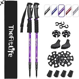 TheFitLife TheFitLife Nordic Walking Trekking Poles - 2 Packs with Antishock and Quick Lock System, Telescopic, Collapsible, Ultralight for Hiking, Camping, Mountaining, Backpacking, Walking, Trekking-image-19
