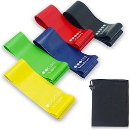 R A Products Resistance Thera Band Stretch Latex Band Set Toning Tube for Heavy Workout Exercise Hard Light for Men Women Fitness, Physical Therapy (Set of 5)-image-79