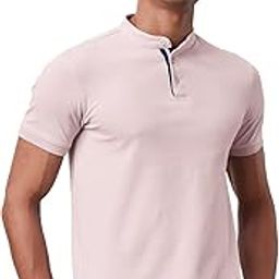 Men Nude Pink Solids Mandarin Polo-image-0