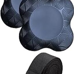 KEYCRAZE Yoga Cushion Knee Pad - 20 mm Thick TPE Made Yoga Knee Elbow Pad | Extra Thick Exeriser Knee Pad | Eliminate Pain During Yoga Asana (Black (Pack of 2 with Belt)-image-11