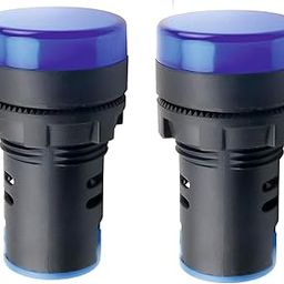 Teper 2-RAFB 1111 Flash Display,Panel Indicator Light Measuring Range 220 V AC,22 mm Plastic Body Indicator Light(Round,Atom,Blue) Pack of 2-25
