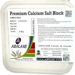 Adilaid Premium Calcium Salt Block (2Kg) for Animals,All Life Stages-24