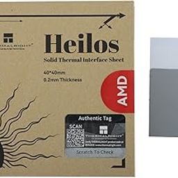 Thermalright Heilos Solid State Thermally Conductive Silicone Grease Sheet for CPU/GPU, Non-Conductive,Desktop/Laptops General Purpose,Solid Thermal Interface Sheet for AMD Specific(40×40×0.2mm)-image-1
