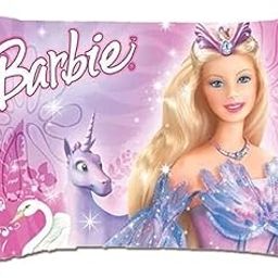 NISHOMES Girls Velvet Doll Design Printed Kids Cartoon Pillow Fiber Filled Size 12x18 Inches (Pink) (Best Gift for Loving Ones)-image-65
