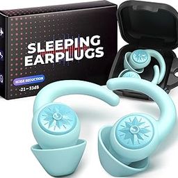 Roinoim Ear Plugs for Sleeping - NRR33dB Noise Cancelling Earplugs for Sleep, Snoring Blocking, Travel, 2 Pairs Reusable Washable Soft Silicone Ear Plugs for Side Sleeper, Sky Blue-image-50