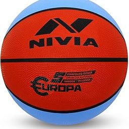 Nivia 633 Rubber Europa Basketball, Size 5 (Multicolour)-image-1