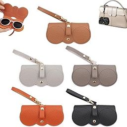5PCS Sunglasses Organizer, Spectacle Case, Soft Leather Sunglasses Cover, Leather, Button Design, Easy to Carry During Travel, Suitable for Both Men'S & Women'S Glasses, 14cm * 7cm-image-90