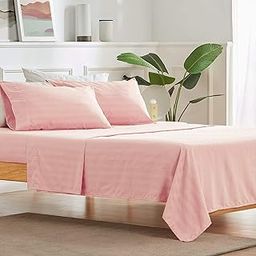 Blue Strip Luxurious Glace Cotton Duvet Cover, Comforter Cover, Rajai Cover, Blanket Cover,Quilt Cover (Baby Pink, 60x90 Inch(Single)-image-81