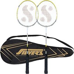 Silver's Aluminium Champ Badminton Kit (2 Racquets with Full Cover)(Yellow/White)-15